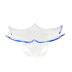 Schalen^Art Glass Schale White Queen 28 cm, Weiß/Blau, aus Glas