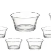 Schalen & Schüsseln^Cristalica Schalenset 7-tlg Loft Salat Dessert Schüsseln Buffet Glas Kristallklar 21cm 12cm