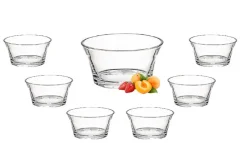 Schalen & Schüsseln^Cristalica Schalenset 7-tlg Loft Salat Dessert Schüsseln Buffet Glas Kristallklar 21cm 12cm