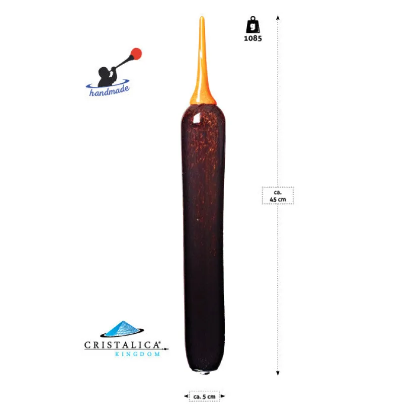 Blüten^Cristalica Schilfgras Binse Gartendekoration Glas schwarz 45 cm inkl. Stab