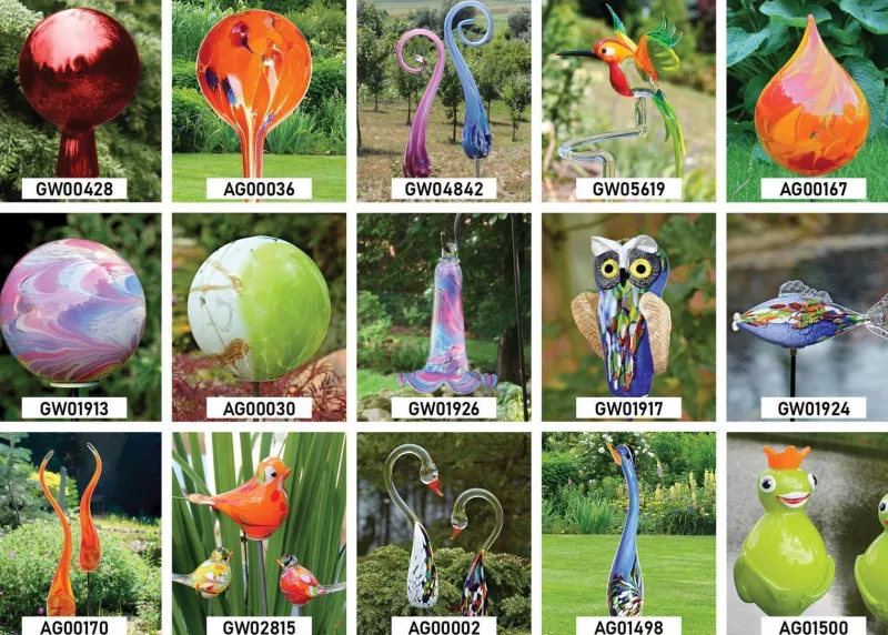 Blüten^Cristalica Schilfgras Binse Gartendekoration Glas schwarz 45 cm inkl. Stab