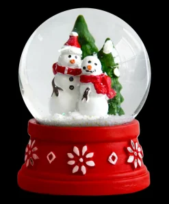 Weihnachten|Weihnachten^Cristalica Schüttelkugel-Schneemann oder Zwerge auf Sockel Höhe ca. 9,2cm