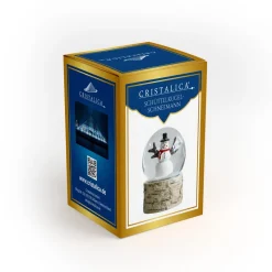 Weihnachten|Weihnachten^Cristalica Schüttelkugel-Schneemann oder Zwerge auf Sockel Höhe ca. 9,2cm