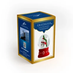 Weihnachten|Weihnachten^Cristalica Schüttelkugel-Schneemann oder Zwerge auf Sockel Höhe ca. 9,2cm