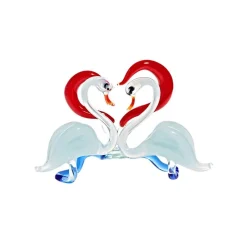 Valentienstag|Tiere & Figuren^Art Glass Schwanenpaar Composition 16-22cm Tier Skulptur Figur Sammeln Vitrine Glaskunst