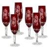 Gläserset^Cristalica Sektflöte rot Schleuderstern 6er Set (180ml)