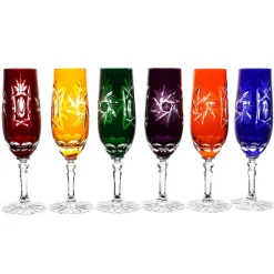 Farbige Gläser|Sektgläser^Cristalica Kingdom Sektflöte Schleuderstern (180ml)