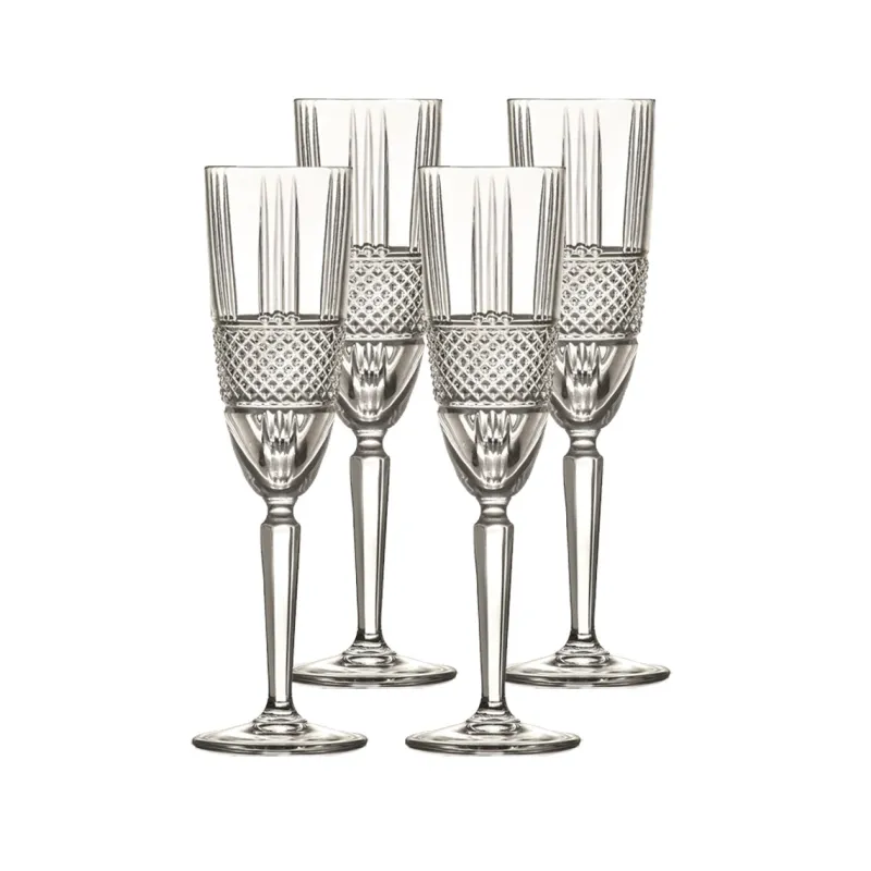 Sektgläser|Gläserset^Cristalica Sektglas Sektkelch Champagnerglas Brillante Retro Nostalgie 4er Set 190ml