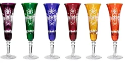 Sektgläser|Farbige Gläser^Cristalica Kingdom Sektglas Sektkelch Champagnerglas Handgeschliffen Traube Kristall Glas 140 ml
