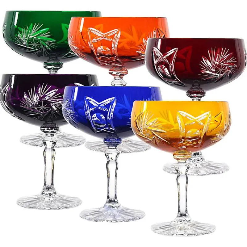 Gläserset^Cristalica Sektschale Schleuderstern 6er Set (200ml)