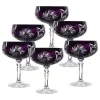 Gläserset^Cristalica Sektschale violett Schleuderstern 6er Set (200ml)