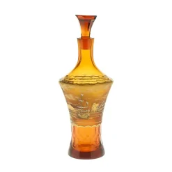 Karaffe & Dekanter^Art Glass Servierflasche mit Verschluss Art Queen, Gold, aus Glas