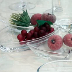 Schalen & Schüsseln^German Crystal Servierschale groß Loft 19cm geschwungen Kabarett Schüssel Bleikristallglas klar