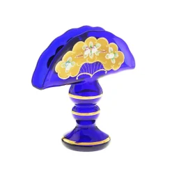 Besteck & Zubehör^Art Glass Serviettenhalter Blue Queen 21 cm, Blau/Gold, aus Glas