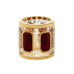 Besteck & Zubehör^Art Glass Serviettenring Red Queen 4,5 cm, Rot/Gold, aus Glas