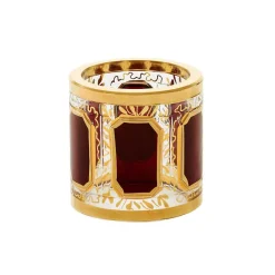 Besteck & Zubehör^Art Glass Serviettenring Red Queen 4,5 cm, Rot/Gold, aus Glas