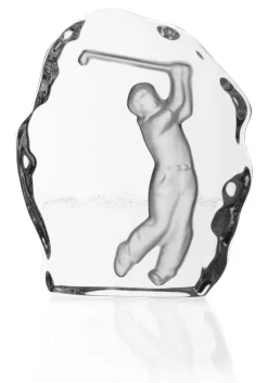 Pokal & Glasblock^Cristalica Sockel Golf-Mann klein