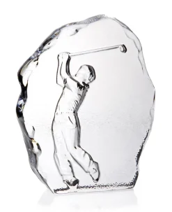 Pokal & Glasblock^Cristalica Sockel Golf-Mann klein 12,5 cm