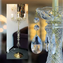 Leuchter & Lampen^Beleuchtung Standleuchter Michele Erleuchtung, Gold/Transparent, aus Glas