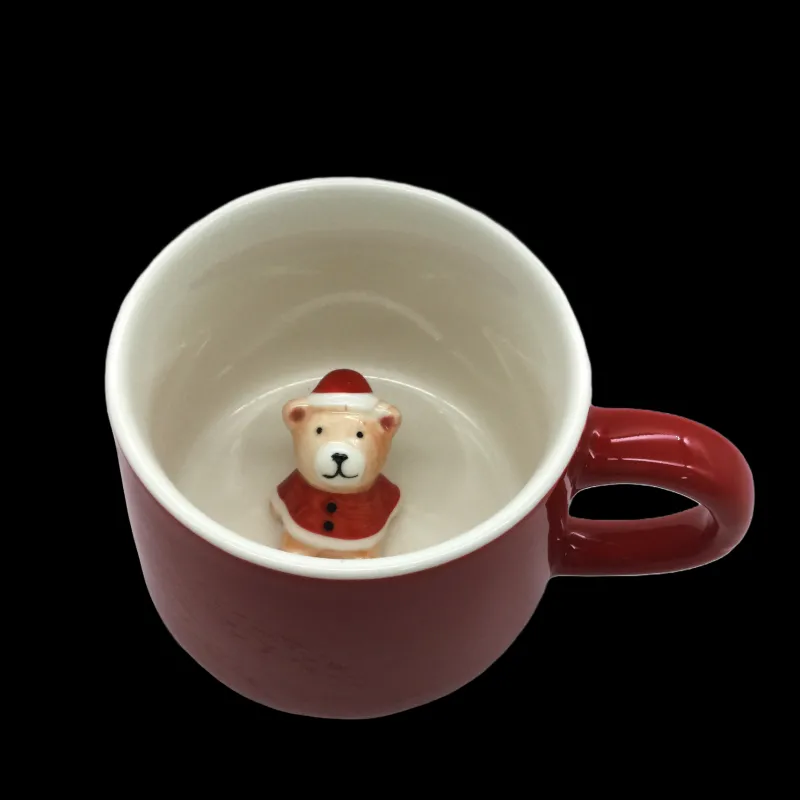 Kaffee & Teeservice|Weihnachten^Cristalica Tasse mit Figur, Keramik Becher mit Henkel, Rot/Weiß