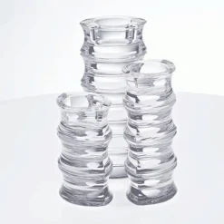 Kerzenhalter^German Crystal Teelichthalter Antonia transparent Bleikristallglas 11 cm