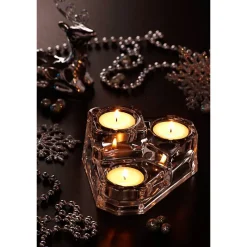 Kerzenhalter^Fan Unikate Teelichthalter 3er Lucio 6,5cm Bleikristall