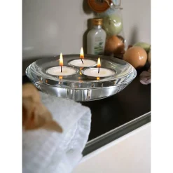 Kerzenhalter^German Crystal Teelichthalter 3er rund Lucio 15cm