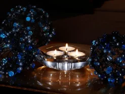 Kerzenhalter^German Crystal Teelichthalter 3er rund Lucio 15cm