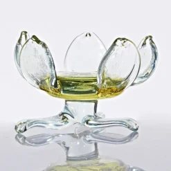 Frauen|Blumen^Art Glass Teelichthalter Flower Blumen 7,5cm Glas Kerzenhalter Dekoration Geschenk