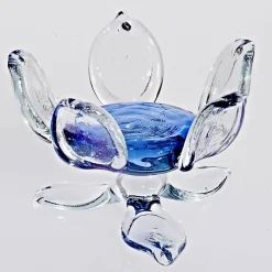 Frauen|Blumen^Art Glass Teelichthalter Flower Blumen 7,5cm Glas Kerzenhalter Dekoration Geschenk