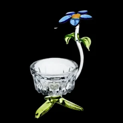 Valentienstag|Frauen^Art Glass Teelichthalter mit Blumen Blumen 7,5cm Glas Kerzenhalter Dekoration Geschenk