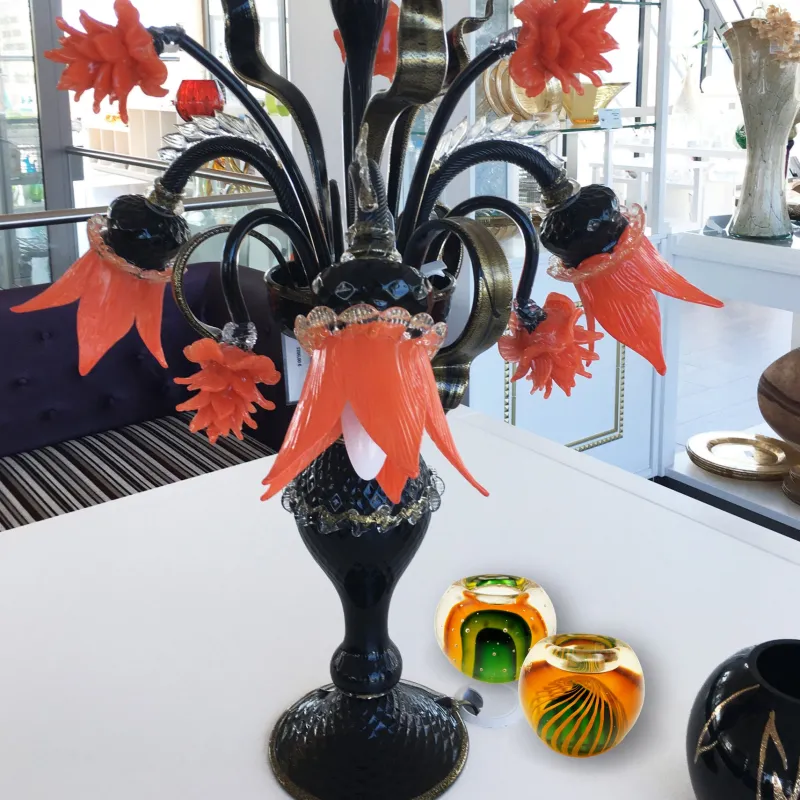 Halloween|Ostern^Cristalica Teelichthalter Murano-Stil Höhe ca. 8cm Handarbeit