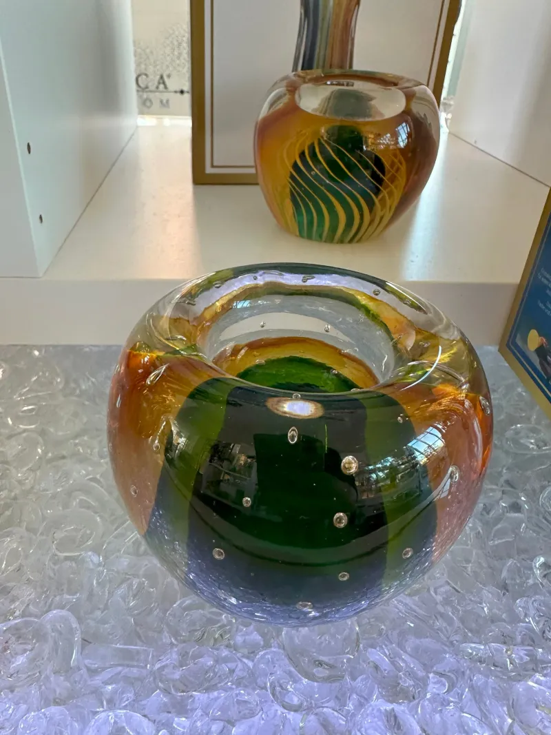 Halloween|Ostern^Cristalica Teelichthalter Murano-Stil Höhe ca. 8cm Handarbeit