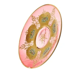 Glasteller^Art Glass Teller Red Queen 35 cm, Rot/Gold, aus Glas