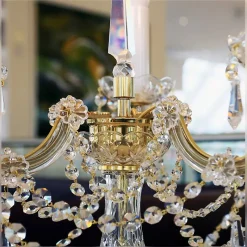 Leuchter & Lampen^Beleuchtung Tischleuchter Stephanie Erleuchtung, Gold/Transparent, aus Glas