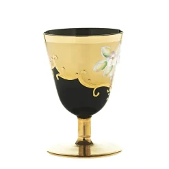 Weingläser|Farbige Gläser^Art Glass Trinkbecher Black Queen 100 ml, Gold/Braun, aus Glas