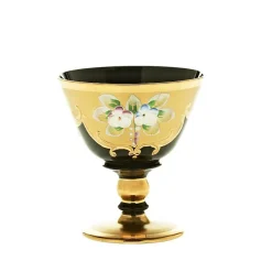 Weingläser|Farbige Gläser^Art Glass Trinkbecher Black Queen 80 ml, Gold/Braun, aus Glas