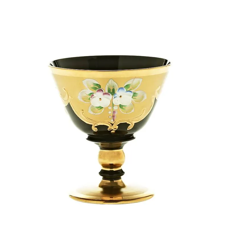 Weingläser|Farbige Gläser^Art Glass Trinkbecher Black Queen 80 ml, Gold/Braun, aus Glas