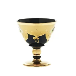 Weingläser|Farbige Gläser^Art Glass Trinkbecher Black Queen 80 ml, Gold/Braun, aus Glas