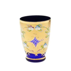 Saft- & Wassergläser^Art Glass Trinkbecher Blue Queen 250 ml, Blau/Gold, aus Glas