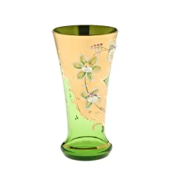 Saft- & Wassergläser^Art Glass Trinkbecher Green Queen 250 ml, Grün/Gold, aus Glas