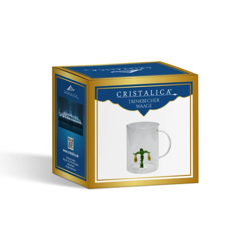 Valentienstag|Frauen^Cristalica Trinkbecher mit Henkel und Sternzeichen, Handarbeit