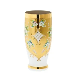 Saft- & Wassergläser^Art Glass Trinkbecher White Queen 250 ml, Weiß/Gold, aus Glas