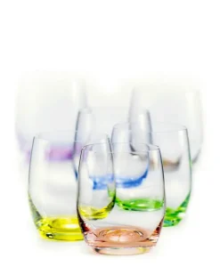 Saft- & Wassergläser|Gläserset^Cristalica Trinkgläser 6er-Set Rainbow 300ml Becherglas Wasserglas Saft Kristallglas farbig