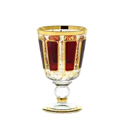 Weingläser|Farbige Gläser^Art Glass Trinkkelch Red Queen 150 ml, Rot/Gold, aus Glas