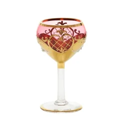 Weingläser|Farbige Gläser^Art Glass Trinkkelch Red Queen 100 ml, Rot/Gold, aus Glas