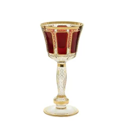 Weingläser|Farbige Gläser^Art Glass Trinkschale Red Queen 260 ml, Rot/Gold, aus Glas