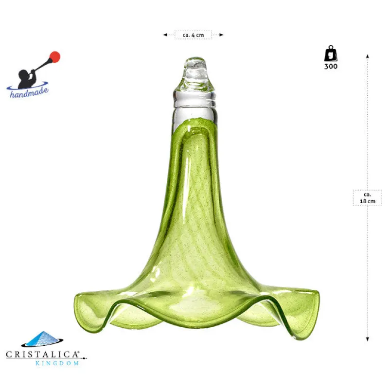 Blüten^Art Glass Trompetenblüte hängend klein 18 cm inkl. Stab