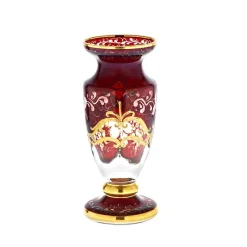 Vasen^Cristalica Kingdom Vase auf Fuß "Golden Grape" (18cm)