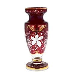 Vasen^Cristalica Kingdom Vase auf Fuß "Golden Grape" (31,5cm)